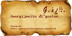 Georgijevits Ágoston névjegykártya